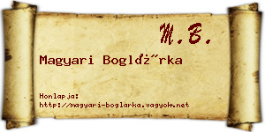 Magyari Boglárka névjegykártya